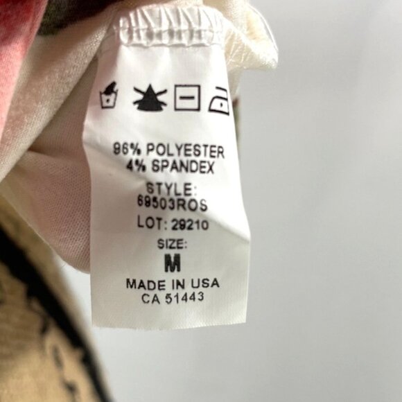 Trendy Land Women's Floral Scoop Neck Top Pink white Neck Cutouts Size Medium - Picture 6 of 6